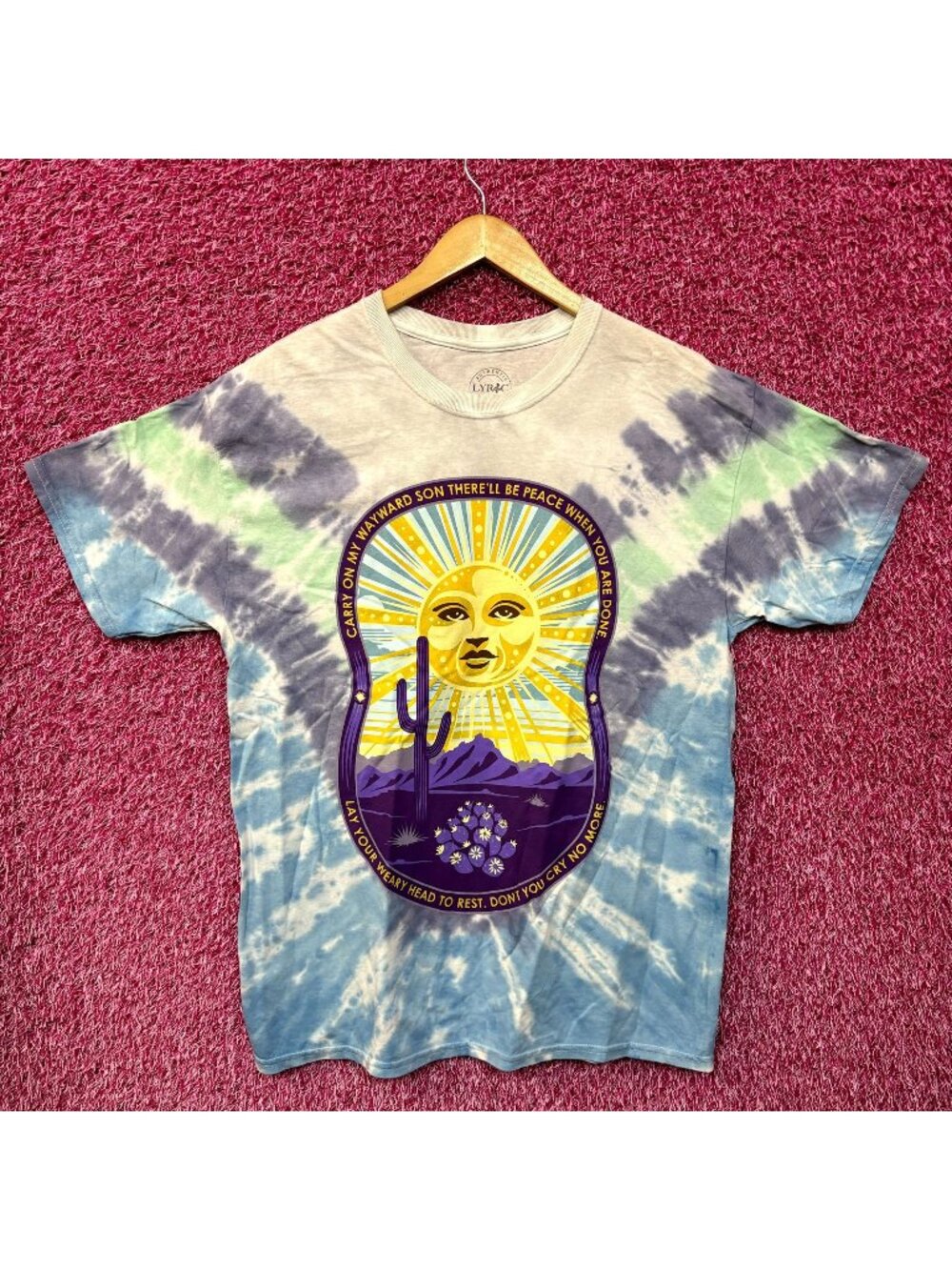 Kansas Carry On Wayward Son Lyric Desert Rock Tie Dye L